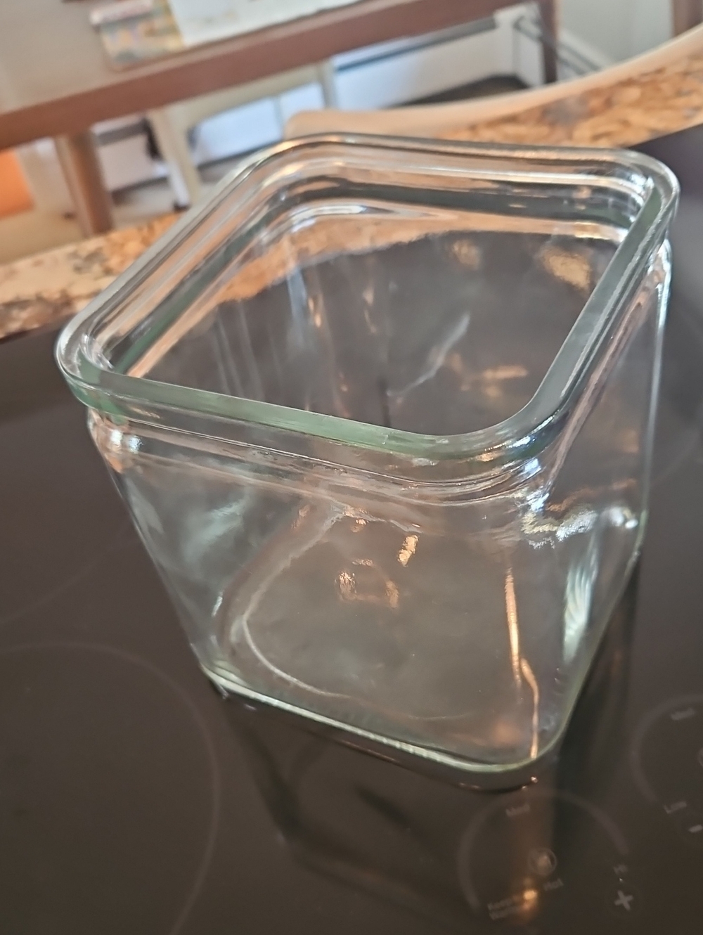 5.75" x 5.75" Square Clear Glass Flower Vase